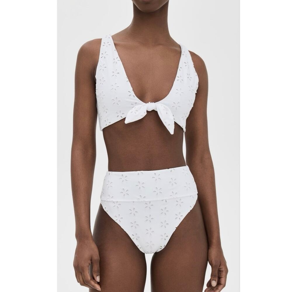 NWT Beach Riot Bikini Dallas Top/Hazel Bottoms in White Magnolia Eyelet SZ M
